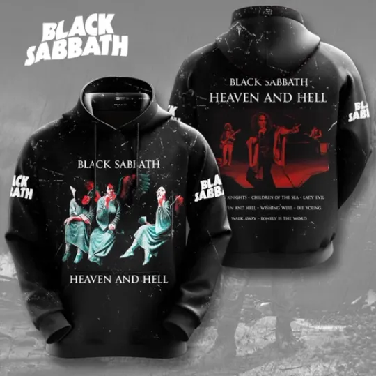 Black Sabbath Heaven And Hell 3D Hoodie Unisex All Sizes