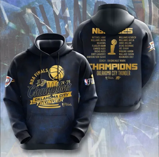 Oklahoma City Thunder 3D Hoodie 24-25 Champions