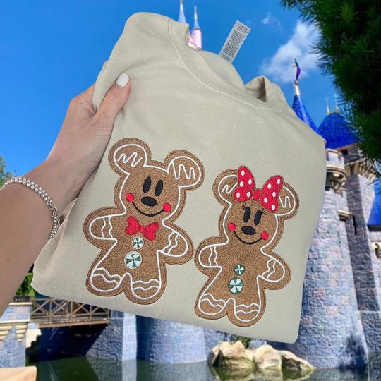 Disneyland Christmas Sweatshirt, Disneyland Christmas Shirt, Disneyland Embroidered Sweater, Disneyland Gingerbread, Mickey's Gingerbread