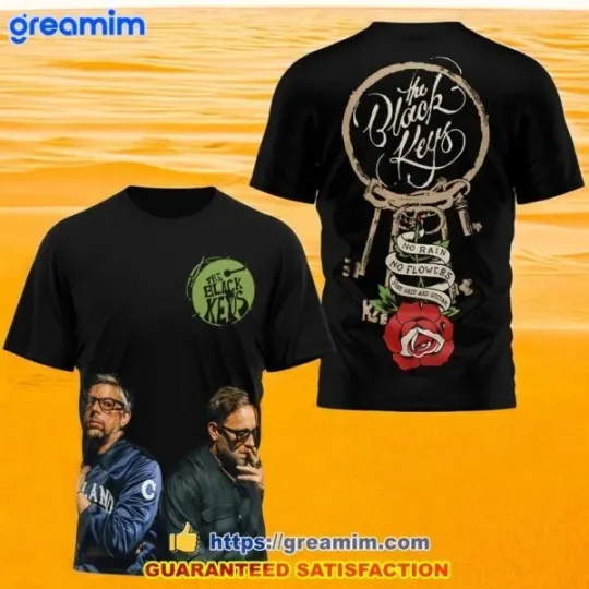 3D Unisex The Black Keys No Rain No Flowers Tour 2025 Shirt