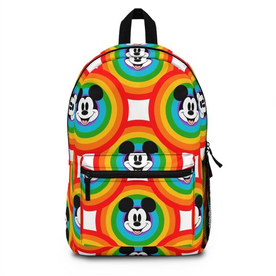Rainbow Mickey Backpack, Disney Backpack, Back to School Book Bag, Disney Bag, Kids Backpack, Travel Bag, Disney Trip Accessories