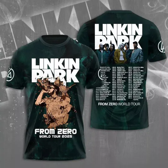 World Tour 2025 Linkin Park From Zero Classic 3D T-Shirt