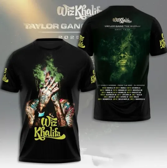 Wiz Khalifa The World Tour 2025 3D T Shirt
