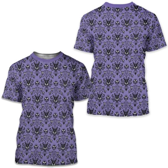 Haunted Mansion Wallpaper Inspired Pattern All-Over Print Women's T-Shirt | Disneybounding, Halloween Party, Themed runDisney Outfit Idea