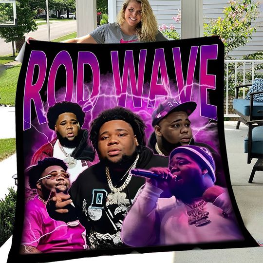 Hip Hop Rapper Rod Wave Fleece Blanket