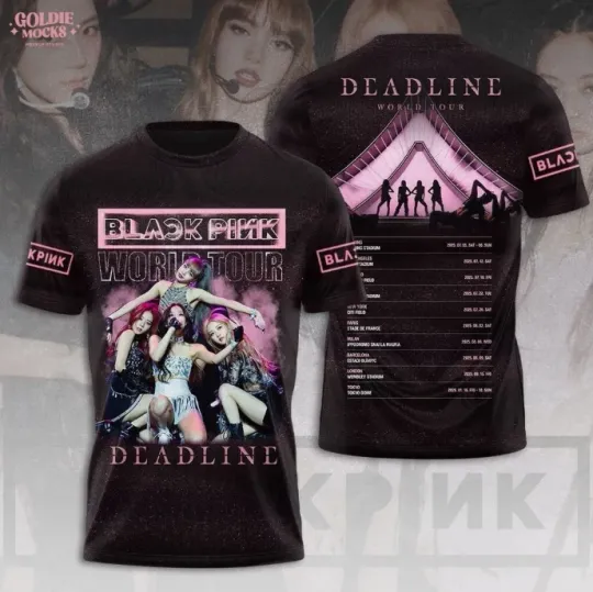 Black Pink Deadline World Tour 2025 T-shirt