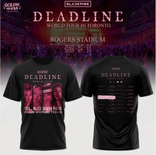Black Pink Toronto Dead Line World Tour 2025 T-Shirt