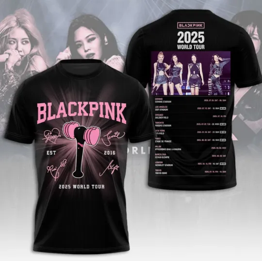 Blackpink 2025 World Tour 3D All Over Printed T-Shirt For Fans