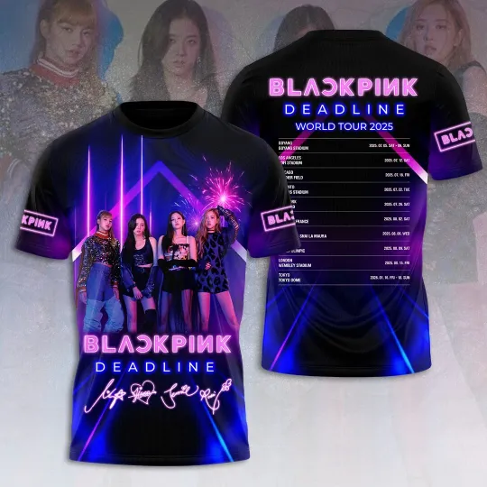 Black Pink World Tour 2025 T-Shirt, Jisoo Jennie Lisa Rose Blink Gift