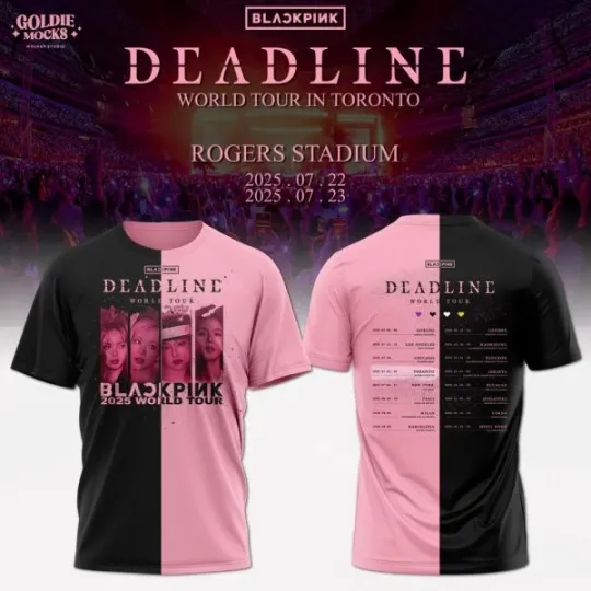 Limited Edition Blackpink DeadLine World Tour 2025 3D Location Shirt For Fans