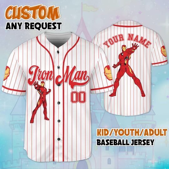Custom The Avengers Iron Man Baseball Jersey, Disney Marvel Iron Man Jersey, The Avengers Superhero Baseball Team Outfit, Gift for Fan
