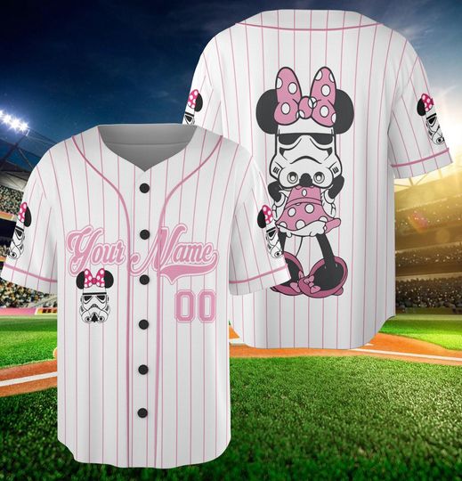 Disney Minnie Star Wars Baseball Jersey, Star Wars Jersey, Retro Disney, Mickey And Friends, Stormtrooper Shirt, Disney Trip Jersey