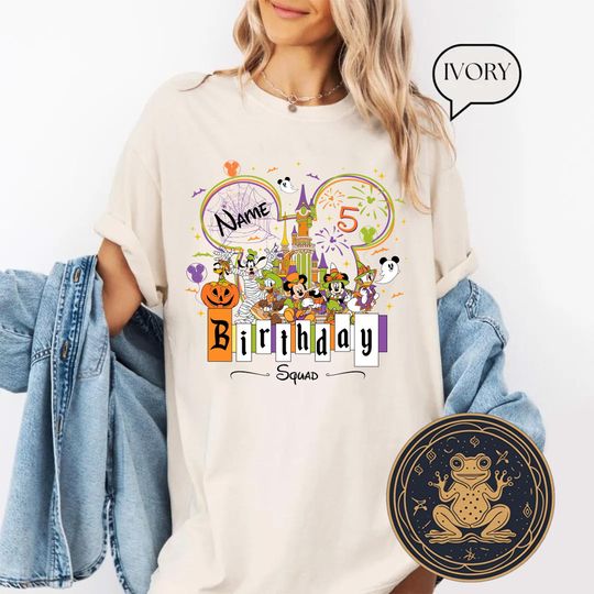 Custom Disney Halloween Birthday Shirt, Disney Birthday Squad Shirt, Disney Birthday Girl Shirt, Disney Birthday Boy Shirt, Family Birthday Shirt