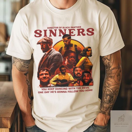 Sinners Movie T-Shirt Unisex Horror Action Film Tee 2025