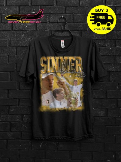 Jannik Sinner 2025 Wimbledon Champion T-Shirt, Tennis Lover Shirt, Gift for Men and Women, Italian