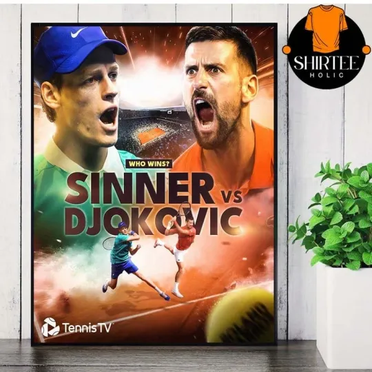 Novak Djokovic vs Jannik Sinner Roland Garros 2025 Semi Finals Poster