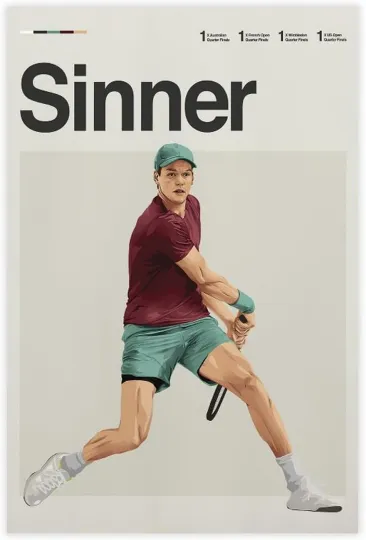 Jannik Sinner Tennis Poster Wall Art Decor