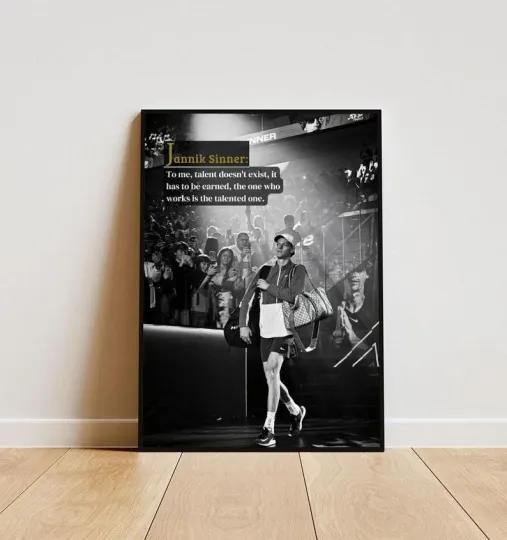 Jannik Sinner Tennis Poster - Premium Matte Vertical Wall Art