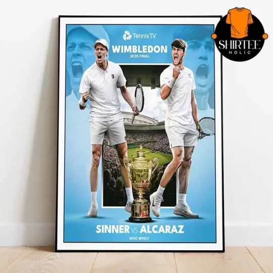 Jannik Sinner vs Carlos Alcaraz Wimbledon 2025 Final Premium Matte Poster
