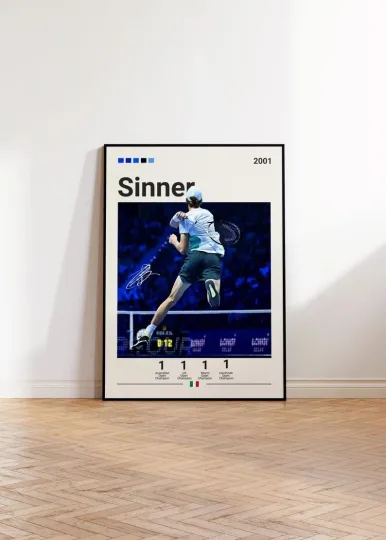 Jannik Sinner Premium Matte Vertical Poster - Tennis Fan Art