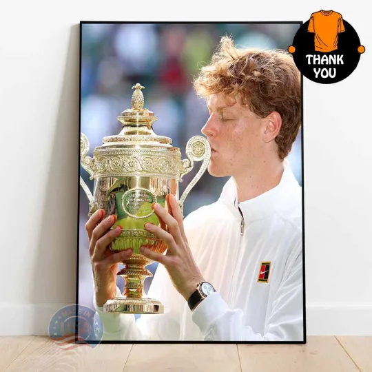 Jannik Sinner Wimbledon 2025 Champion Poster