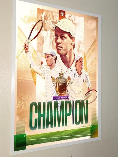 Jannik Sinner is a Wimbledon Champion Poster, 2025  Wimbledon Poster