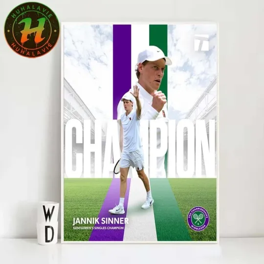 Jannik Sinner Wimbledon Champion 2025 Premium Matte Vertical Poster