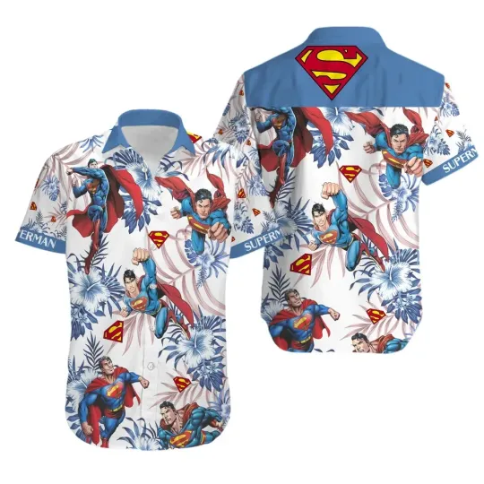 Superman Hawaiian Button Down Shirt