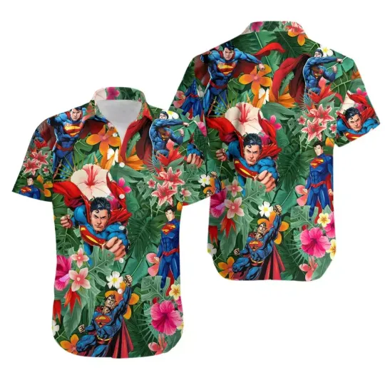 Superman Hawaiian Button Down Shirt