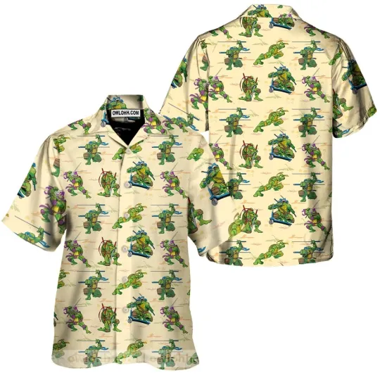 Ninja Turtles Hawaiian Button Down Shirt