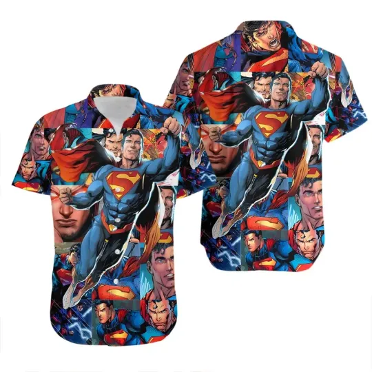 Superman Hawaiian Button Down Shirt