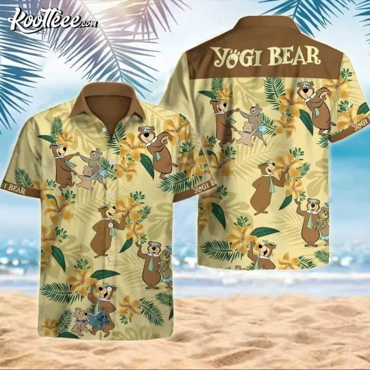 Yogi Bear Hawaiian Button Down Shirt