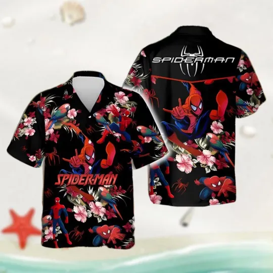 Spiderman Hawaiian Button Down Shirt