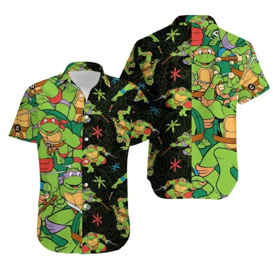 Ninja Turtles Hawaiian Button Down Shirt
