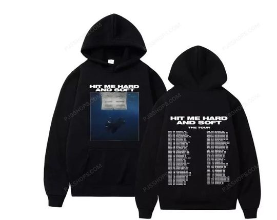 Billie Eilish Tour 2024 Hoodie Double Sided Graphic Sweatshirt for Music Fans