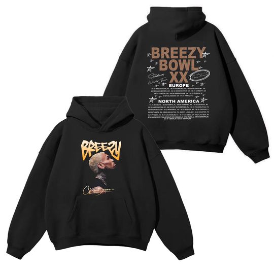 Chris Brown Tour Hoodie 2025, Breezy Bowl XX T-Shirt, Graphic Fan Gift Tee, Chris Brown Merch