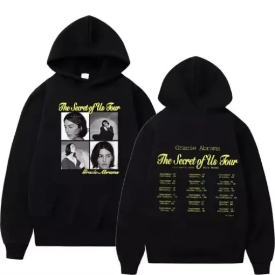 Gracie Abrams The Secret of Us Tour 2024 Double-Sided Graphic Hoodie Fan Gift