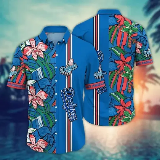 Los Angeles Baseball Team Dodgerss Hawaiian Button Down Shirt