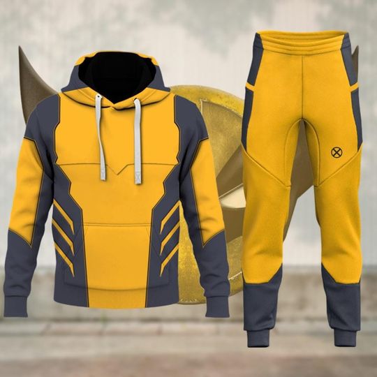 Wolverine Cosplay Hoodie, Halloween Costume Jogger, Wolverine Costume Hoodie, Men's Superhero Tracksuit Outfit, Halloween Gift