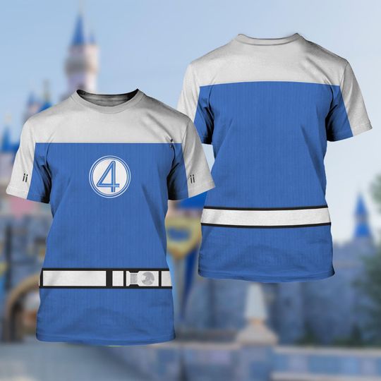 Johnny Storm 3D T-Shirt, Fantastic Four First Steps Movie All Over Print Shirt, Human Torch Avengers Halloween Costume T-Shirt