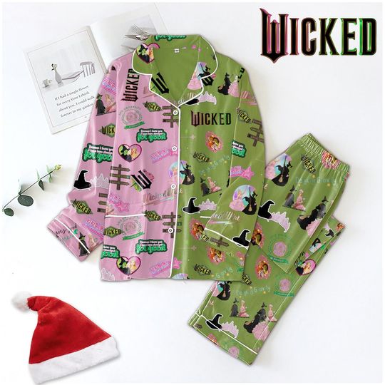 Wicked Musical Pajamas, Wizard Of Oz Women Pajama, Changed For Good Sleepwear, Wicked Movie Matching Family, Glinda Elphaba Holiday Pjs