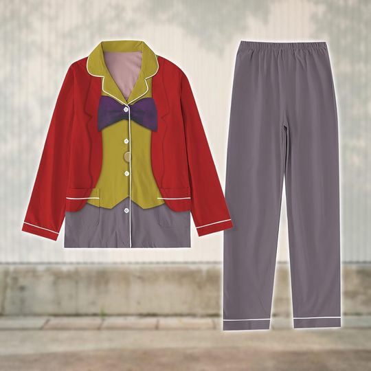 White Rabbit Alice in Wonderland Pajamas Set, Alice in Wonderland Costume PJs, Disney Cartoon Sleepwear, Matching Sibling Outfit