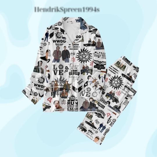 Winchester Brothers Women Pajamas, Supernatural Pajamas Set, Sam Dean Pajamas Set, Supernatural Pajamas, Tv show Pajamas