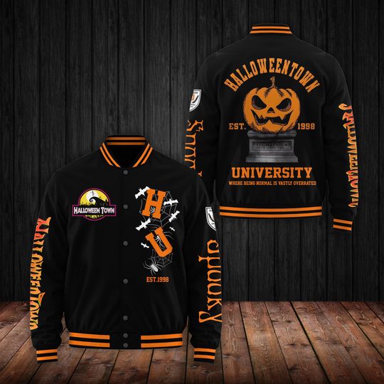 Halloweentown University Est 1998 Baseball Jacket, Scary Pumpkin Shirt, Vintage Halloween Movie Tee, Spooky Season Apparel, Halloween Gift