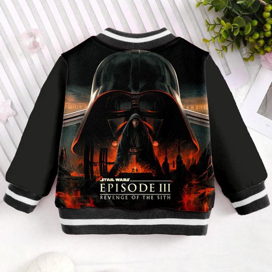 Star Wars Darth Vader Big Face  Kids and Youth Baseball Jacket, Aldult Unisex Varsity Baseball Jacket