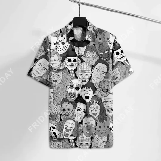 Horror Movie Villains Hawaiian Shirt, Trendy Scary Hawaiian T shirt