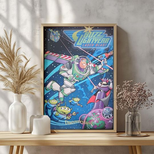 Disney Buzz Lightyear Toy Story Poster, Disneyworld Toy Story Poster, Buzz Lightyear Disneyland Wall Poster, Funny Toy Story Home Decoration