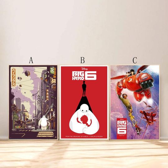 Big Hero 6 Movie Poster for Living Room and Bedroom Decor, Vertical Premium Matte Print