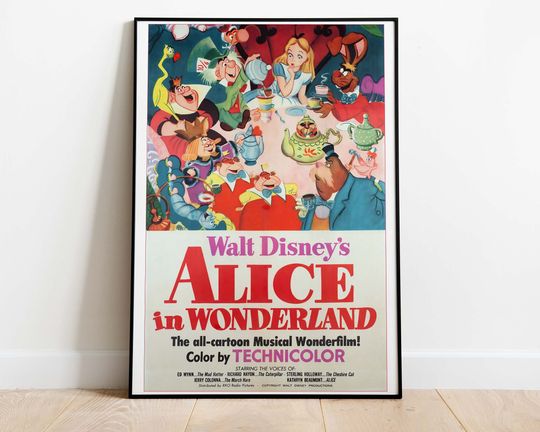 Alice in Wonderland Vintage Movie Poster - Premium Matte Vertical Poster