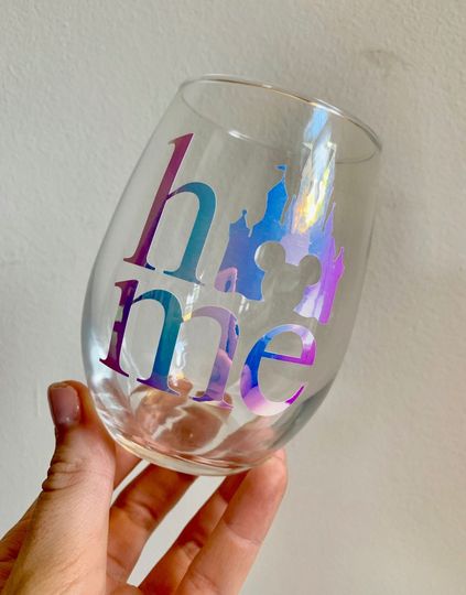 Disney Castle Wine Glass, Disney Home Wine Glass, Cinde Castle Home Wine Glass, Disney Gift, Disney Wine, Disney Inspired, Cinde